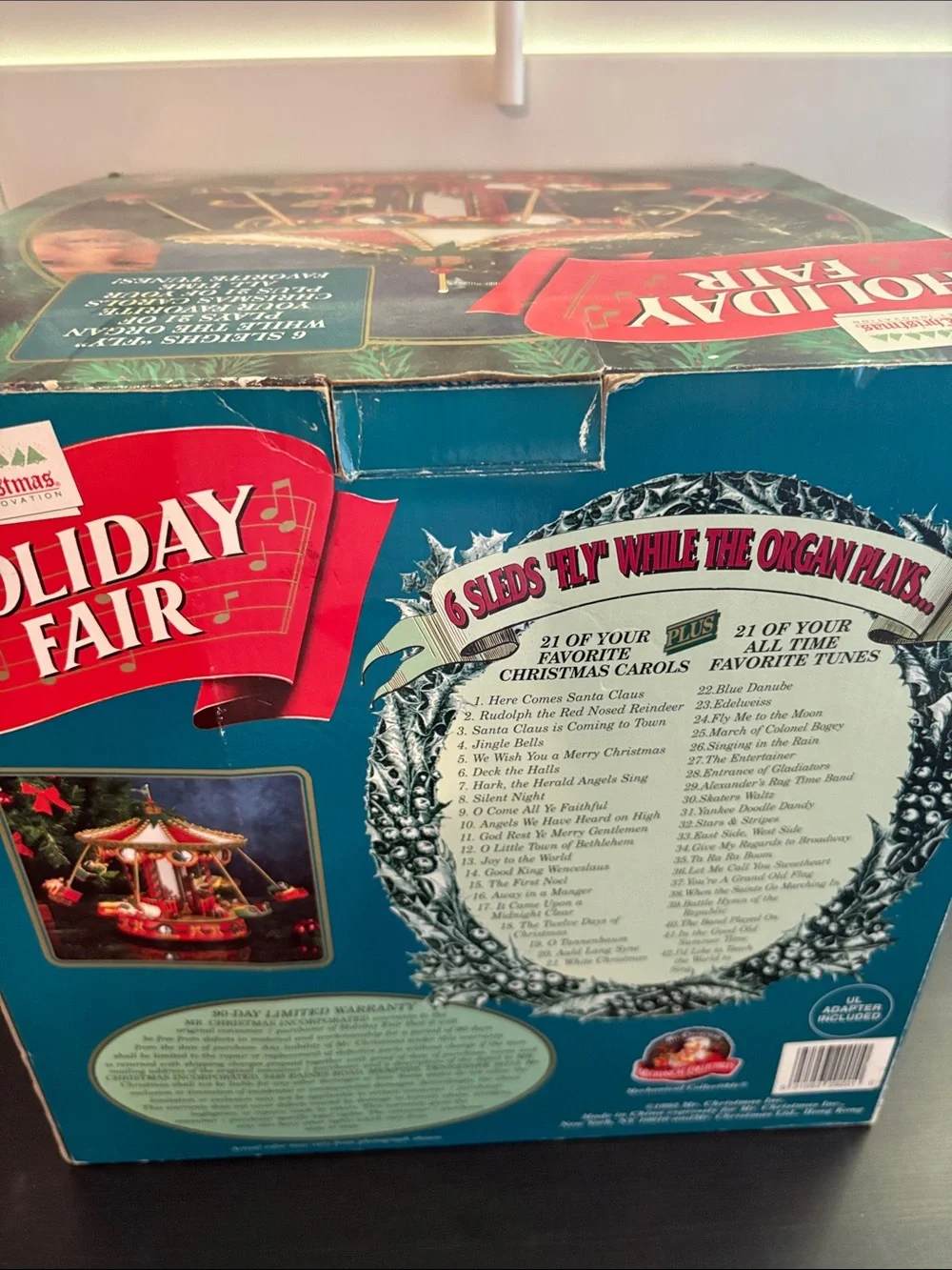 Mr Christmas Holiday Fair Music Sleigh Merry Go Round Vintage